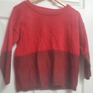 Attitude Jay Manual Color Block Red/MAROON Sweater - Size S 6 (4-6)